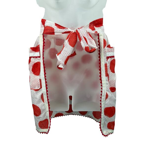 ❌SOLD❌1970's white and red polka dot apron - Picture 4 of 5